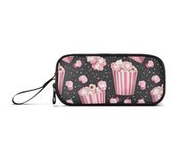 Peach Black Cartoon Cute Popcorn Astuccio portapenne in nylon grande capacità astuccio per cancelleria scolastica per insegnanti di scuola preppy