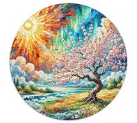Peach Blossom, Rompicapo Circolare Da 1000 Pezzi Con, Pensato Per Chi Ama Le Sfide Visive Complesse 1000pcs (67.5x67.5cm)
