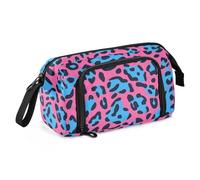 Peach Blue Animal Leopard Print Fur Pencil Pouch Large Capacity Pencil Box Astuccio leggero per bambini College