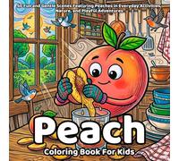 Peach coloring book: 50 Fun and Gentle Scenes Featuring Peaches in Everyday Activities, Nature, and Playful Adventures