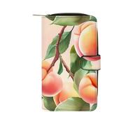 Peach Cute Fruit Womens PU Leather Wallet Long Purse Clutch Organizer per Ufficio Viaggio