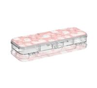 Peach Cute White Cats Spring Designed Plastic Pencil Box Clear 2 Layer Penscases per forniture di cancelleria con scatto e coperchio
