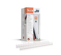 PEACH Dorsi Plastici 16mm, capacità 145 fogli A4, bianco, 100 pezzi - PB416-01