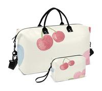 Peach Gentle Floral - Borsa da viaggio grande con borsa da toilette per viaggi d'affari, 2 pezzi