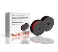 Peach Nastro sostitutivo Canon/Facit/Sharp, nero/rosso nylon 13 mm/6 m, nastro Gr51