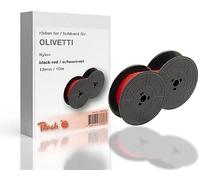 Peach Nastro sostitutivo Olivetti, nero/rosso, nylon, 13 mm/10 m, nastro Gr1