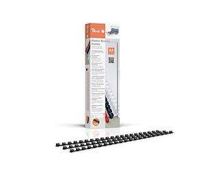 Peach PB406-02 - Dorsi in plastica, formato A4, 6 mm, 25 fogli, 100 pezzi, colore nero