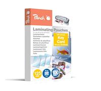 Peach Pellicole di laminazione 64 x 99 mm Key Card - 125 mic - 100 pouches - lucide - compatibile con plastificatrici di tutti i produttori - PP525-09