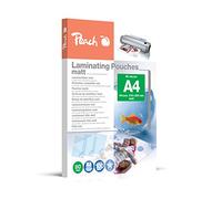 Peach Pellicole per laminazione A4, 80 mic, 100 pouches, opache, scrivibili, qualità premium per i migliori risultati di laminazione, compatibili con dispositivi di tutte le marche - S-PP580-22