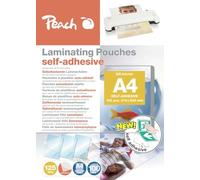 Peach Pellicole plastificatrici A4-125 mic - 100 pouches - retro autoadesivo - adatto per immagini o cartelli selfmade ecc. - Compatibile con plastificatrici di tutti i produttori - S-PP525-17