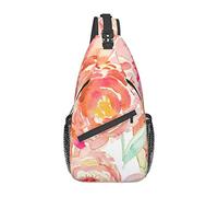 Peach Peony Jewel Dragonfly Crossbody Backpack Sling Bag Zaino da trekking da donna per uomo