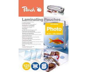Peach Photo Laminating Pouches 106 x 156mm, 125 mic, S-PP525-20, set of 25
