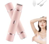 Peach Please Razor - 2025 New 2-in-1 Dual Head Razors for Women, Painless Hair Removal for Bikini to Legs, Wet & Dry Electric Shaver & Trimmer (Pink)