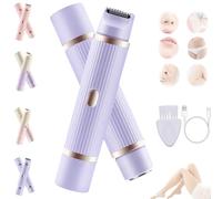 Peach Please Razor, 2025 New Peach Please 3.0 Dual Head Electric Shaver, Portable 2 in 1 Wet & Dry Waterproof Electric Trimmer for Women (Purple)