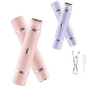 Peach Please Razor, Peach Please 2 in 1 Dual Head Electric Shaver & Trimmer for Women, Dual Head Shaver Women, Women's Body Razor for Bikini, Pubic Hair, Legs, Body, Wet & Dry (Pink+Purple)