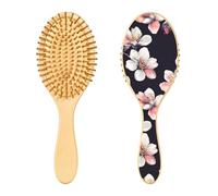 Peach Plum Blossoms Spazzola per capelli in legno Paddle Spazzola per capelli per le donne Spazzola per capelli in legno naturale