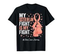 Peach Ribbon Sister in law Consapevolezza del cancro uterino Maglietta