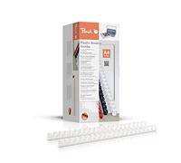 Peach Rilegatura in plastica A4, 6 mm, 25 fogli, 500 pezzi, bianco, PB406-50