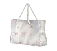 Peach Rose Borsa da donna grande capacità con tasche laterali, weekend per la notte in piscina, palestra, viaggi di generi alimentari