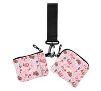 Peach San Valentino Love Portafogli da donna porta carte Mini Fashion Card Wallet Money Organizer con cinturino da polso per donna 2 confezioni, Amore di San Valentino alla pesca, 1 size, Casual