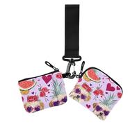 Peach San Valentino Puppy Love - Portafoglio doppio da donna, per biglietti da visita, formato compatto, porta carte d'identità, con cinturino da polso, per donna, confezione da 2, Amare il cucciolo