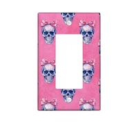 Peach Skull Light Switch Cover Piastre/Coperture di uscita, Accenti decorativi da parete di Halloween, Piastre da parete termoplastiche, Dimensioni standard Single Rocker
