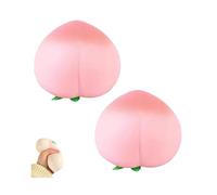 Peach Squeeze Toys, Soft Stretchy Squish Ball, Cute Fruit Stress Relief Toys For Calm & Relaxation, Portable Fidget For Kids & Adults, Anxiety Relief Hand Toy (Pink)