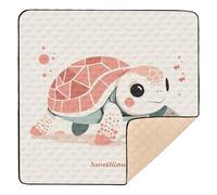 Peach Sweet Cartoon Turtle - Tappetino per attività da palestra e attività per bambini, per interni ed esterni, accogliente, traspirante, per bambini, 127 x 127 cm