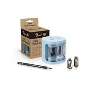 Peach Temperamatite elettrico universale blu - con pezzi di ricambio - per tutte le matite, matite colorate, eyeliner e pastelli - doppio temperamatite per penne da 6 - 8 mm e 9 - 12 mm - PO102