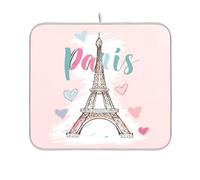 Peach Torre Eiffel piatto mat cucina contatore gadget scolapiatti panno asciugatrice tappetino cucina 16 x 18