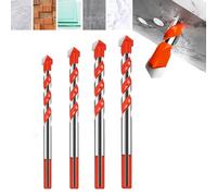 Peachloft Serrated Drill Bits, Industrial Carbide Concrete Drill Bit Set, Masonry Drills Bits Set for Tile, Brick, Cement, Concrete, Glass, Unique (6+8+10+12mm)