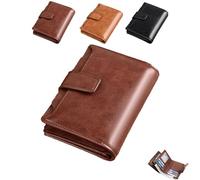 Peachloft Wallet, Peachloft Men's Rfid Blocking Bifold Wallet, PU Leather Multi-card Holder Anti-Theft Wallets for Men (Brown)