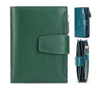 Peachloft Wallet, RFID Shielded Bifold PU Leather Wallet, Slim Multi-Card Holder with Coin Pockets for Daily Unisex (Green 1)