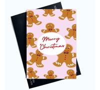 Peachy Antics Biglietto di auguri di Natale con omini di pan di zenzero, ideale per amici e familiari, biglietto di auguri natalizio commovente SP132