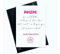 Peachy Antics Biglietto di compleanno per cane mamma biglietto di compleanno carino messaggio Love You Lots Pink Paw Cards da Dog Animal Card AP83