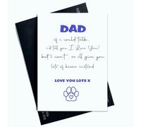 Peachy Antics Biglietto di compleanno per cane papà biglietto di compleanno carino messaggio Love You Lots Blue Paw Cards da Dog Animal Card Dog Dad AP84