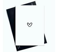 Peachy Antics Biglietto di ringraziamento a forma di cuore nero, biglietto di auguri semplice per lei per lui, biglietto di condoglianze Get Well Soon Card Thinking Of You AP40