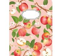 Peachy Apple Blossom Notebook - 100 Pages, 8.5” x 11” College Ruled - Fruit & Floral Design: Beautiful apple and blossom cover design, perfect for journaling, note-taking, or school