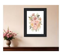 Peachy Petals Black Framed Print Wall Art