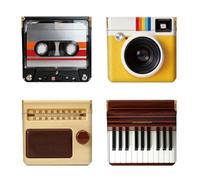 Peacoblue 4 portamonete da donna in pelle, per fotocamera, pianoforte, nastri, impermeabile e resistente, mini portamonete, ottimo regalo per ragazze adulte