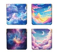 Peacoblue 4 portamonete da spremere, Nuvole e Stelle, 11cm x 12cm, Nuvole E Stelle