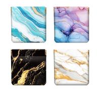 Peacoblue 4PCS piccolo cuoio spremere portamonete mini portafoglio soldi, miglior regalo, Modelli di marmo, 4.33"x4.72"