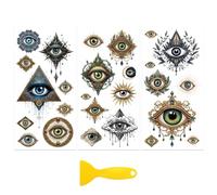 Peacoblue Adesivo adesivo per mobili, decorazione artigianale, 15,2 x 30,5 cm, occhi misteriosi, 3 pezzi, impermeabile, UV, DTF per cassetti, cassetti, vetro, porcellana, legno, plastica