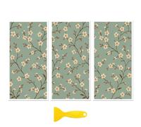 Peacoblue Adesivo adesivo per mobili, decorazione artigianale, 15,2 x 30,5 cm, semplici piccoli rami di fiori, 3 pezzi, impermeabile, resistente ai raggi UV, trasferimento DTF per cassettiera, vetro