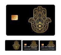 Peacoblue Adesivo per carte di credito, motivo mano di Fatima, protezione per carte di credito, 4 stili, impermeabile, antigraffio e attraente, per le chiavi dei trasporti EBT più popolari