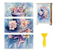 Peacoblue Adesivo per mobili, decorazione artigianale, 15,2 x 30,5 cm, cappello floreale da fiaba, 3 pezzi, impermeabile, resistente ai raggi UV, trasferimento DTF per cassettiera, vetro, porcellana
