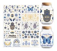 Peacoblue Avvolgimenti per tazze in vinile personalizzato resistenti all'acqua, 10 fogli, adesivi per bicchieri in vetro da caffè da 16oz, bottiglie, tazze, bicchieri, decalcomanie cristiane con mani