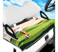 peacoblue Coprisedili per carrello da golf, asciugamano per giocare a golf su un campo da golf, 100% microfibra, 129,5 x 78,7 cm, cuscini universali per auto da golf EZGO Yamaha precedenti a 2 posti
