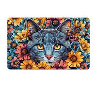 peacoblue Cover adesiva per carte di credito, motivo gatto con fiore, impermeabile, antigraffio e attraente, 4 stili personalizzati per carte di credito, debito, carta di trasporto