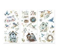 Peacoblue Decalcomanie adesive per mobili, artigianato, nido di uccello, 15,2 x 30,5 cm, 3 pezzi, impermeabili, per comò, vetro, porcellana, legno, plastica